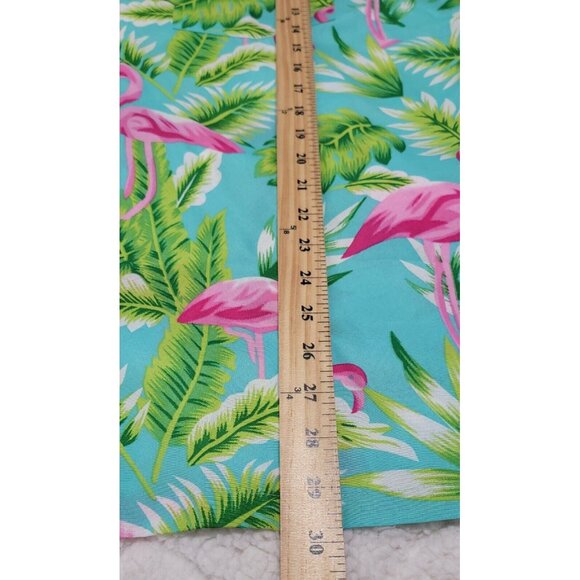 India Boutique Mens Turquoise Pink Flamingo Hawaiian Shirts Short Sleeve Size L - Picture 7 of 10